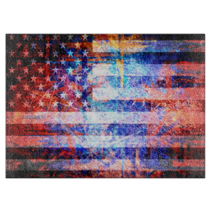 Planche À Découper Art Grunge American Flag #2