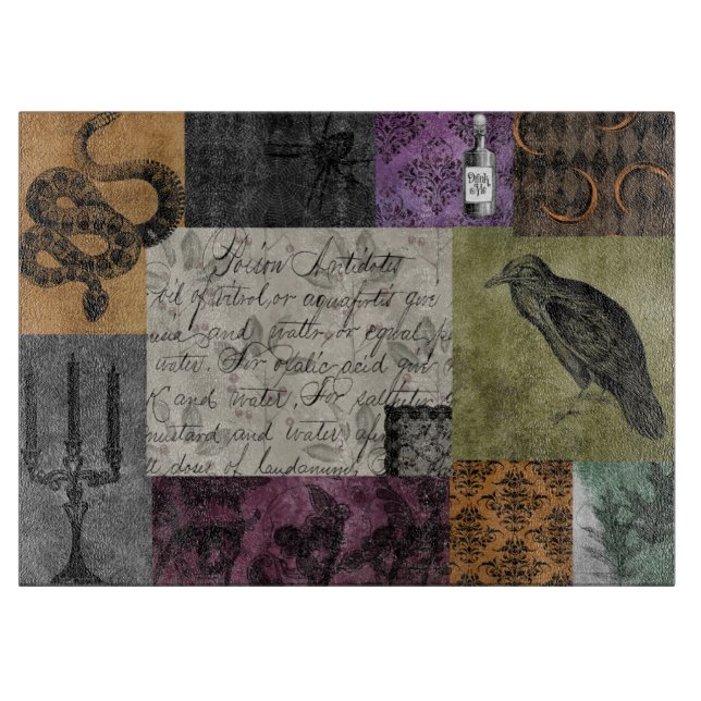 Planche À Découper Art médiéval d'Halloween gothique Éffrayant apothe (Devant)