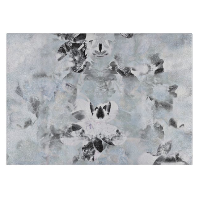 Planche À Découper Art moderne abstrait noir et blanc (Devant)