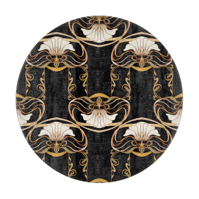 Planche À Découper Art nouveau : Noir or (Devant)