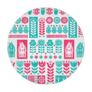 Planche À Découper Art populaire scandinave : Vintage sans couture