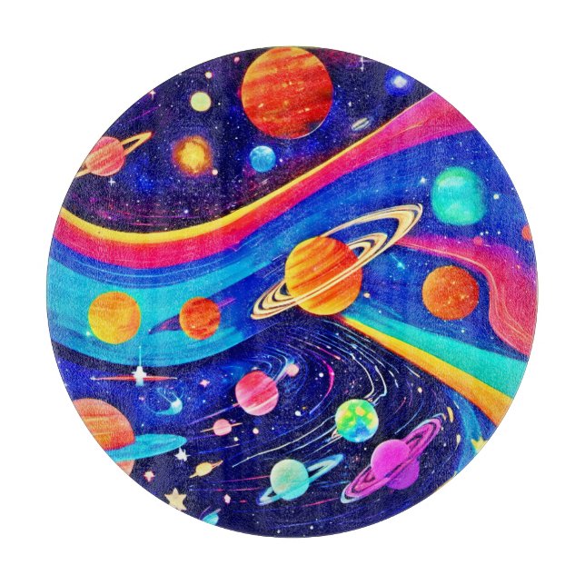 Planche À Découper Art Univers Vibrant (Devant)
