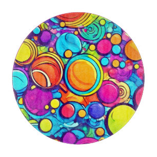 Planche À Découper Artwork de bulles Abstraites dynamiques