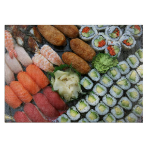 Planche À Découper Assortiment de sushis japonais favoris