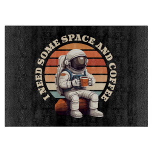 Planche À Découper Astronaute buvant du café