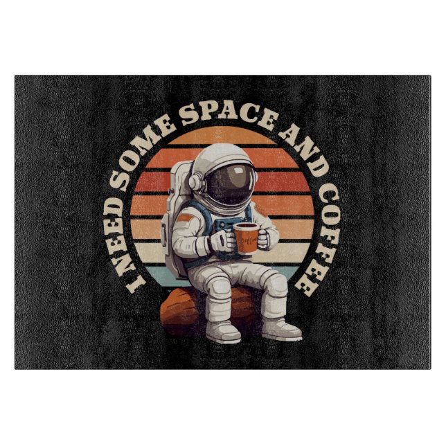 Planche À Découper Astronaute buvant du café (Devant)