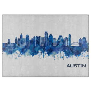 Planche À Découper Austin Texas Skyline Blue