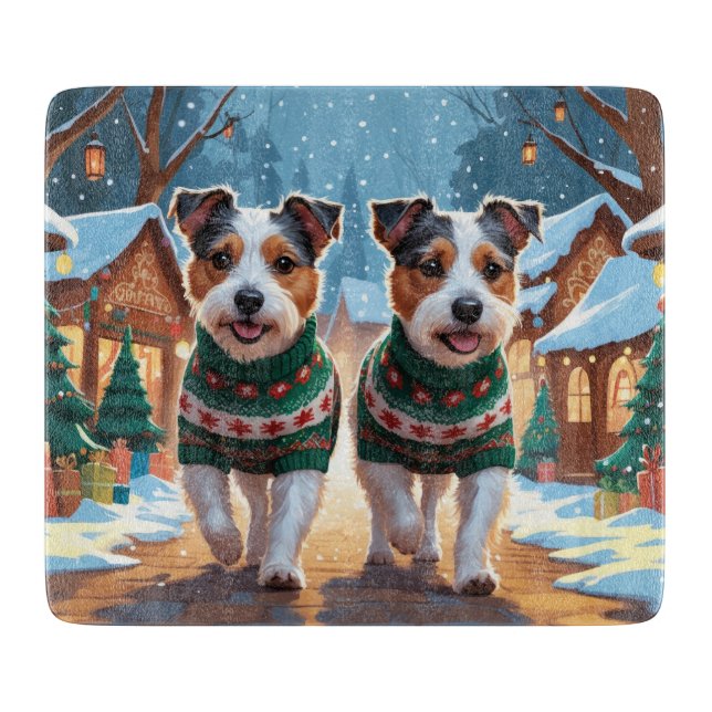Planche À Découper Australian Terrier Dogs Christmas Snow Holiday (Devant)