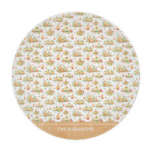 Planche À Découper Automne Citrouille Feuille Russe Fête Thanksgiving