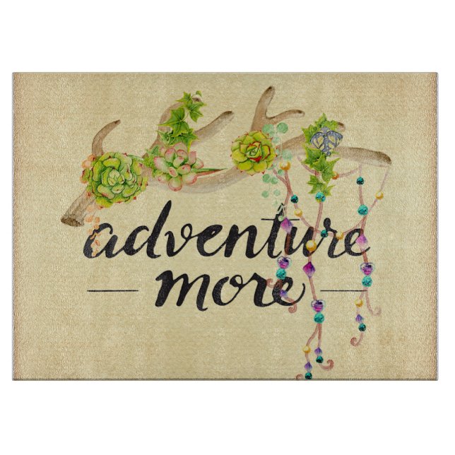 Planche À Découper Aventure Plus de succulents & Antler (Devant)