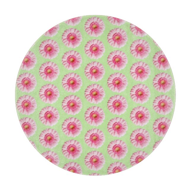 Planche À Découper Baise rose sur Mint Pastel Cercle de cuisine (Devant)