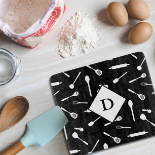 Planche À Découper Baking Papa Utensil Motif Black Cutting