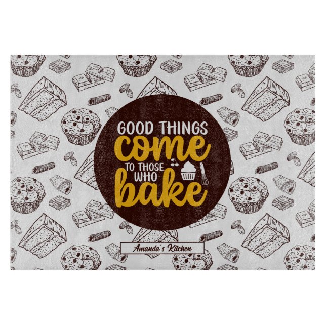 Planche À Découper Baking Vintage gâteau Muffin boulangerie Motif (Devant)