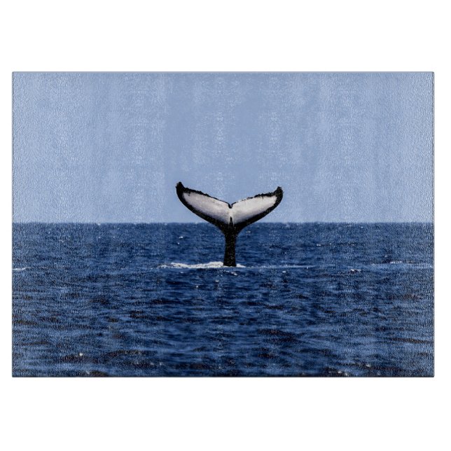 Planche À Découper Baleine à bosse dans l'océan (Devant)