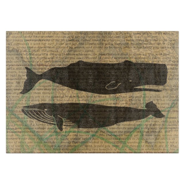 Planche À Découper Baleine antique Vie marine (Devant)