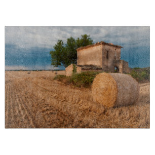 Planche À Découper Balle de foin dans un champ de Provence