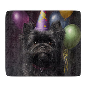 Planche À Découper Ballons d'anniversaire pour chien Affenpinscher