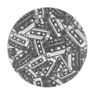 Planche À Découper Bande de cassette : Motif Vintage monochrome
