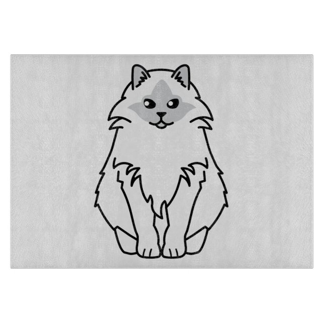 Planche À Découper Bande dessinée sacrée de chat de Birman (Devant)