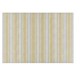 Planche À Découper Bandes de bonbons jaune pâle et blanc