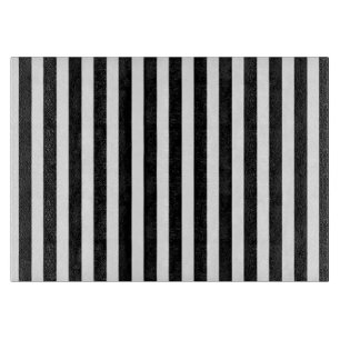 Planche À Découper Bandes de bonbons noir et blanc
