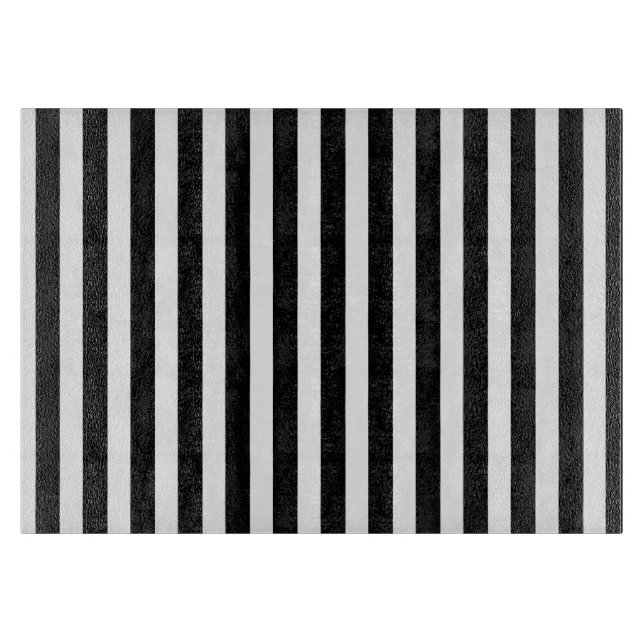 Planche À Découper Bandes de bonbons noir et blanc (Devant)