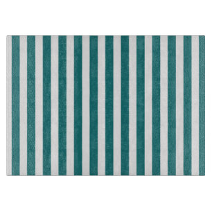 Planche À Découper Bandes de bonbons turquoises et blanches