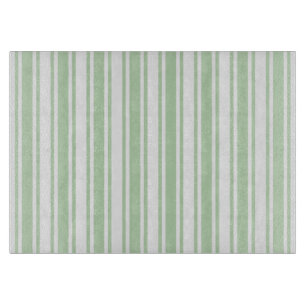 Planche À Découper Bandes de bonbons vert pâle et blanc