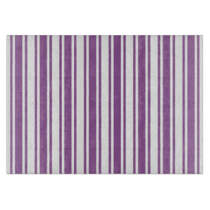 Planche À Découper Bandes de bonbons violettes et blanches