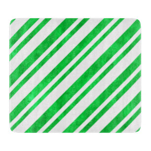 Planche À Découper Bandes de Sucre de canne d'aquarelle verte