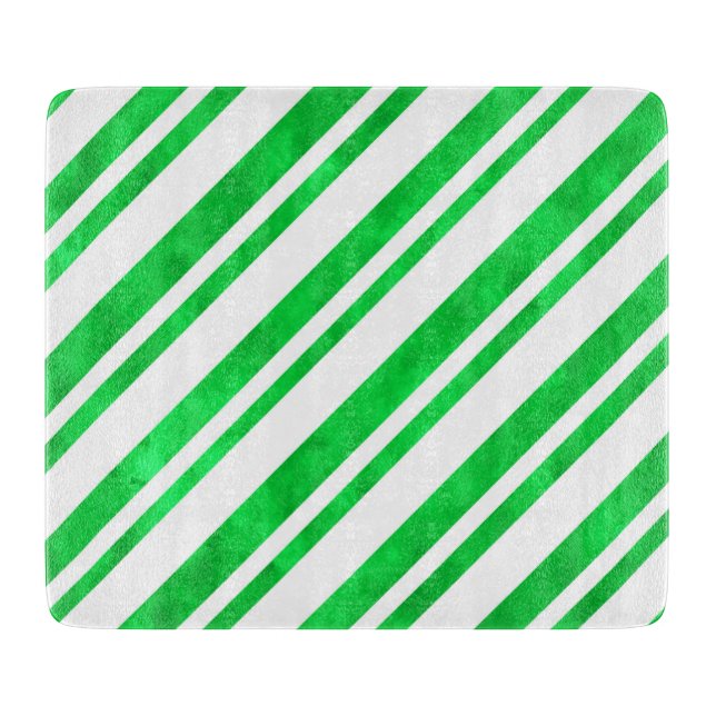 Planche À Découper Bandes de Sucre de canne d'aquarelle verte (Devant)