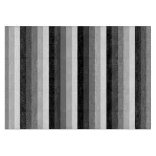 Planche À Découper Bandes d'ombre noir et blanc