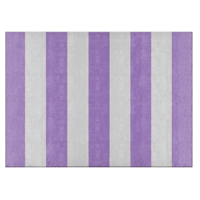 Planche À Découper Bandes pourpres, Blancs, Motif rayé (Devant)