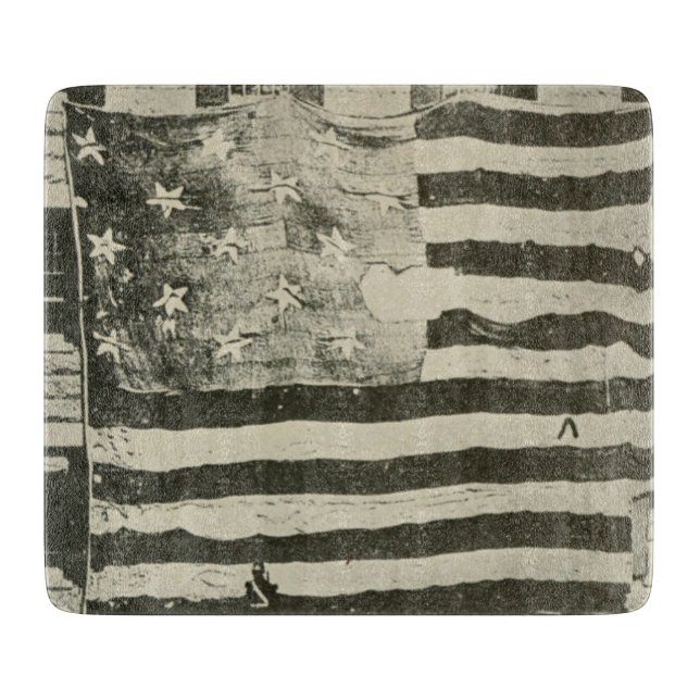 Planche À Découper Bannière étoilée : drapeau américain à l'écran (Devant)