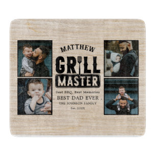 Planche À Découper Barbecue en bois Grille Master Meilleur papa Jamai