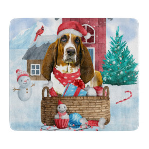 Planche À Découper Basset Hound Chien dans la neige Maison de Chien d
