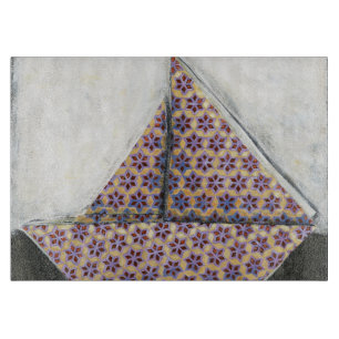 Planche À Découper Bateau à voile Origami sur papier design Star