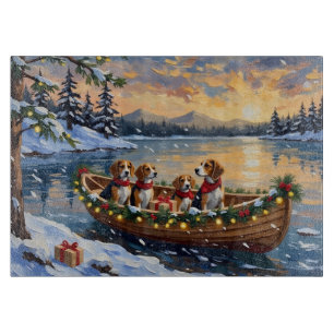 Planche À Découper Bateau de Noël Beagle pour les Fêtes