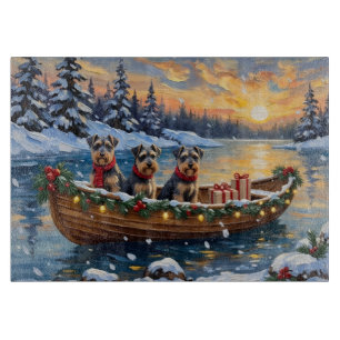 Planche À Découper Bateau de Noël de Schnauzer pour les Fêtes