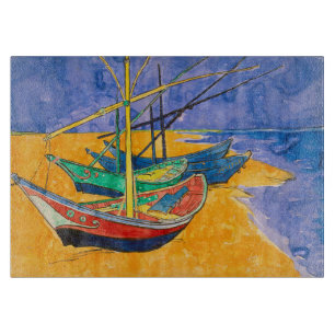 Planche À Découper Bateaux de Van Gogh Impressionnisme Plage