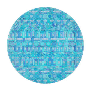 Planche À Découper Batik tribal - nuances de bleu