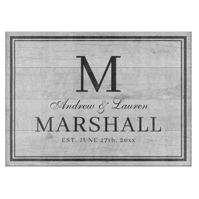 Planche À Découper BBQ Blanc Personnalisé Noms Mariage Cadeau (Devant)