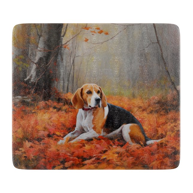Planche À Découper Beagle en automne Leaves automne Inspire (Devant)