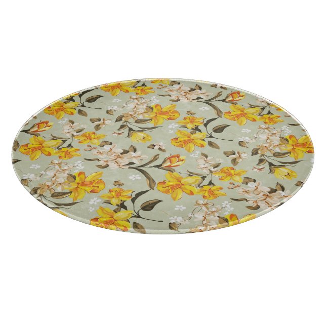 Planche À Découper Beau motif floral lumineux élégant (Coin)
