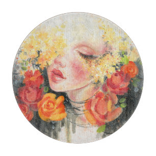 Planche À Découper Beauté en fleurs : Peinture à l'huile Elégance