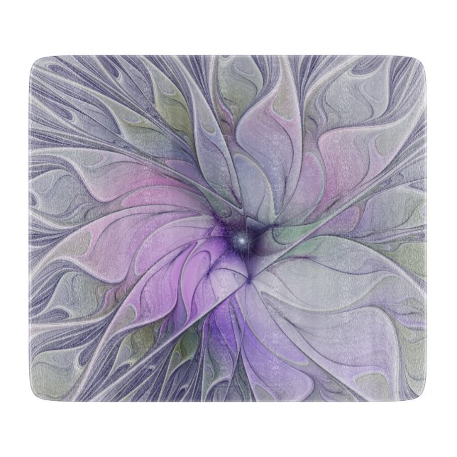 Planche À Découper Beauté étonnante Fleur d'art Abstrait fractal mode (Devant)