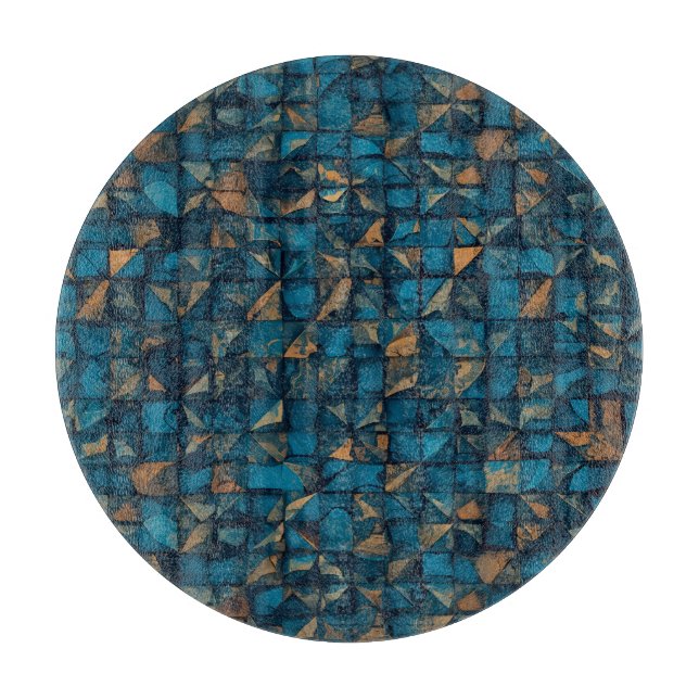 Planche À Découper Beautiful Patchwork "Look" in Dark Teal (Devant)