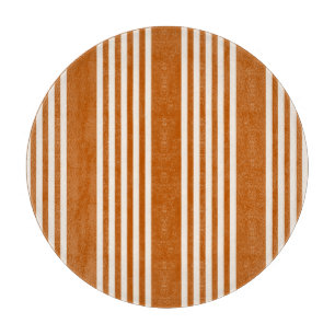 Planche À Découper Beige et orange brûlé cinq rayures motif
