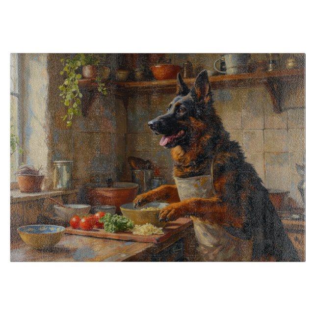 Planche À Découper Belgian Shepherd Cooking in Kitchen (Devant)