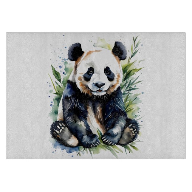 Planche À Découper Belle aquarelle Panda Bear (Devant)